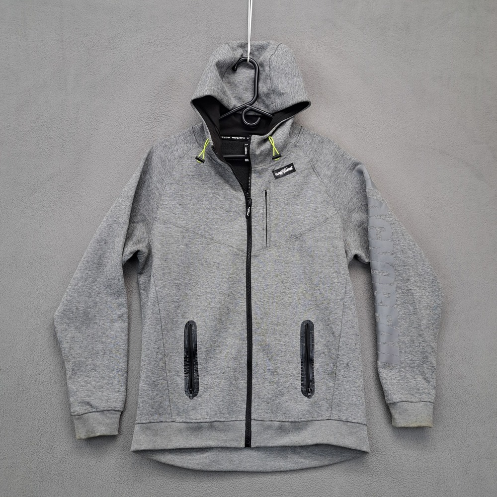 FLAG NOR FAIL Mens Grey Full Zip Hoodie Sweatshirt Size Medium